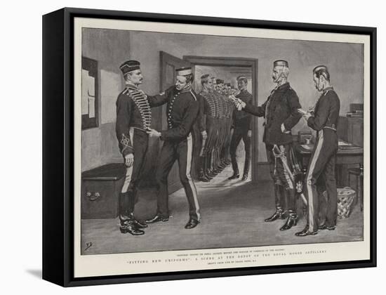 Fitting New Uniforms, a Scene at the Depot of the Royal Horse Artillery-Frank Dadd-Framed Stretched Canvas