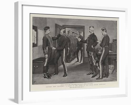 Fitting New Uniforms, a Scene at the Depot of the Royal Horse Artillery-Frank Dadd-Framed Giclee Print