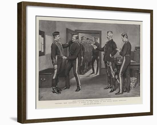 Fitting New Uniforms, a Scene at the Depot of the Royal Horse Artillery-Frank Dadd-Framed Giclee Print