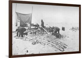 'Fitting the Hand-Sledges with Runners. July, 1895', (1897)-Unknown-Framed Photographic Print