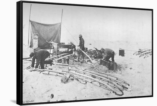 'Fitting the Hand-Sledges with Runners. July, 1895', (1897)-Unknown-Framed Stretched Canvas