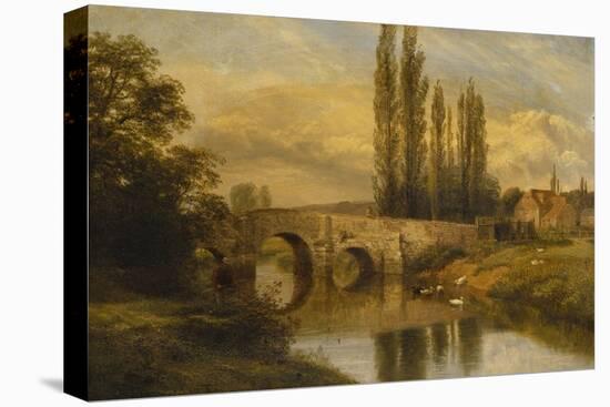 Fittleworth Old Mill and Bridge, on the Rother, Sussex, 1880-George Cole-Stretched Canvas