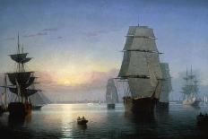 The Ships “Winged Arrow” and “Southern Cross” in Boston Harbor, 1853-Fitz Hugh Lane-Giclee Print