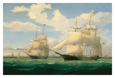 The Ships “Winged Arrow” and “Southern Cross” in Boston Harbor, 1853