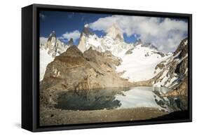 Fitz Roy Looms On The Horizon In Los Glaciares National Park - Santa Cruz Province, Argentina-Dan Holz-Framed Stretched Canvas