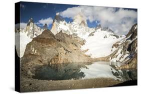 Fitz Roy Looms On The Horizon In Los Glaciares National Park - Santa Cruz Province, Argentina-Dan Holz-Stretched Canvas