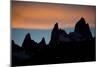 Fitz Roy Range at Sunset, Patagonia, Argentina-Bennett Barthelemy-Mounted Photographic Print