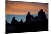 Fitz Roy Range at Sunset, Patagonia, Argentina-Bennett Barthelemy-Mounted Photographic Print