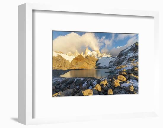 Fitz Roy range in the morning at Laguna Los Tres, Argentina-francesco vaninetti-Framed Photographic Print