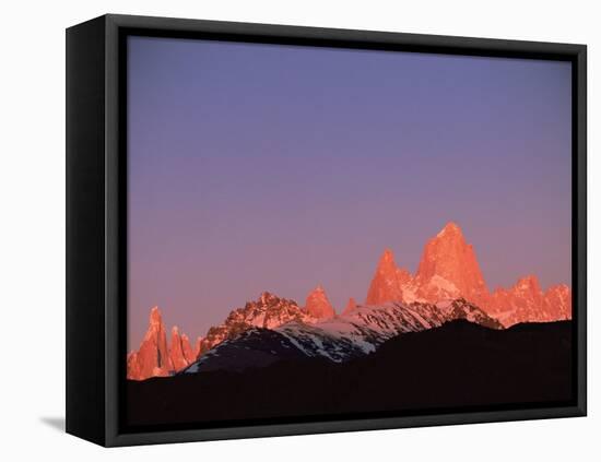 Fitzroy Massif Peak at Sunset, Andes, Patagonia, Argentina, South America-Pete Oxford-Framed Stretched Canvas