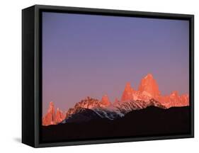 Fitzroy Massif Peak at Sunset, Andes, Patagonia, Argentina, South America-Pete Oxford-Framed Stretched Canvas