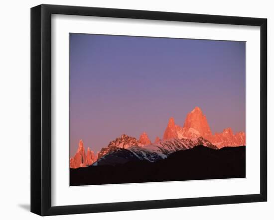 Fitzroy Massif Peak at Sunset, Andes, Patagonia, Argentina, South America-Pete Oxford-Framed Photographic Print