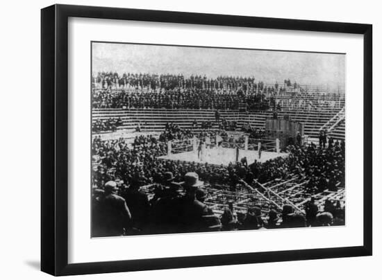 Fitzsimmons Defeats Corbett for Boxing Title Photograph - Carson City, Nevada-Lantern Press-Framed Art Print