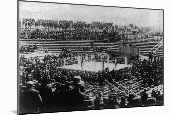 Fitzsimmons Defeats Corbett for Boxing Title Photograph - Carson City, Nevada-Lantern Press-Mounted Art Print