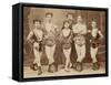 Five Acrobats Pose with Legs Crossed-null-Framed Stretched Canvas
