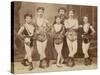 Five Acrobats Pose with Legs Crossed-null-Stretched Canvas