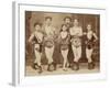 Five Acrobats Pose with Legs Crossed-null-Framed Photographic Print