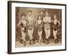 Five Acrobats Pose with Legs Crossed-null-Framed Photographic Print