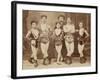 Five Acrobats Pose with Legs Crossed-null-Framed Photographic Print