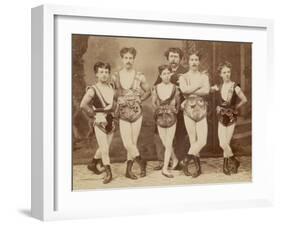 Five Acrobats Pose with Legs Crossed-null-Framed Photographic Print