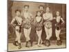 Five Acrobats Pose with Legs Crossed-null-Mounted Photographic Print