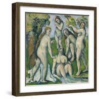 Five Bathers, 1885-87-Paul Cezanne-Framed Giclee Print