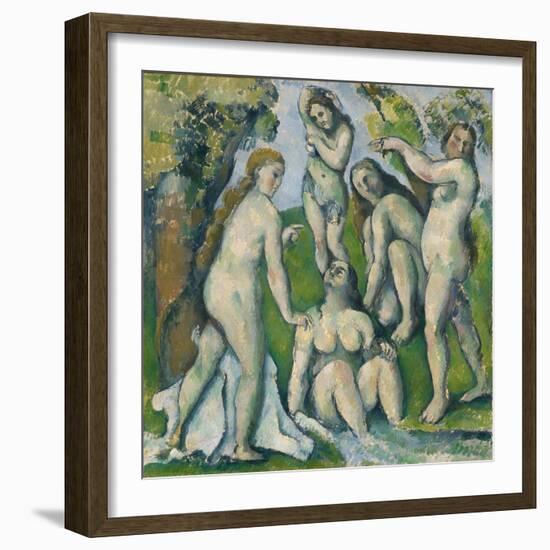 Five Bathers, 1885-87-Paul Cezanne-Framed Giclee Print