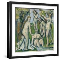 Five Bathers, 1885-87-Paul Cezanne-Framed Giclee Print