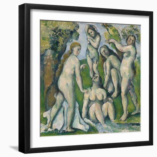 Five Bathers, 1885-87-Paul Cezanne-Framed Giclee Print