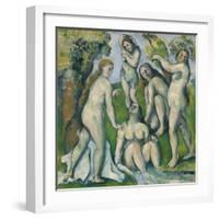 Five Bathers, 1885-87-Paul Cezanne-Framed Giclee Print