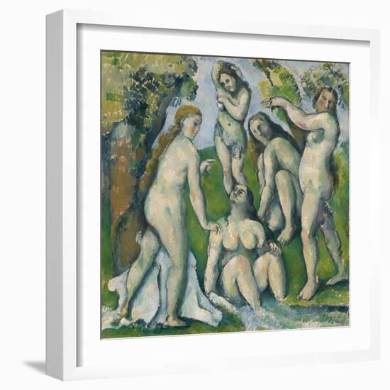 Five Bathers, 1885-87-Paul Cezanne-Framed Giclee Print