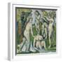 Five Bathers, 1885-87-Paul Cezanne-Framed Giclee Print