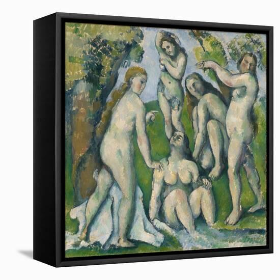 Five Bathers, 1885-87-Paul Cezanne-Framed Stretched Canvas