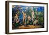 Five Bathers 1900 - 1904 (Oil on Canvas)-Paul Cezanne-Framed Giclee Print