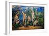 Five Bathers 1900 - 1904 (Oil on Canvas)-Paul Cezanne-Framed Giclee Print
