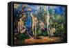 Five Bathers 1900 - 1904 (Oil on Canvas)-Paul Cezanne-Framed Stretched Canvas