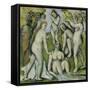 Five Bathers (Cinq Baigneuses), 1885-87-Paul Cézanne-Framed Stretched Canvas