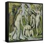 Five Bathers (Cinq Baigneuses), 1885-87-Paul Cézanne-Framed Stretched Canvas