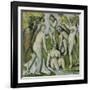 Five Bathers (Cinq Baigneuses), 1885-87-Paul Cézanne-Framed Giclee Print