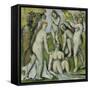 Five Bathers (Cinq Baigneuses), 1885-87-Paul Cézanne-Framed Stretched Canvas