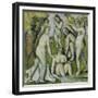 Five Bathers (Cinq Baigneuses), 1885-87-Paul Cézanne-Framed Giclee Print