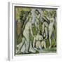 Five Bathers (Cinq Baigneuses), 1885-87-Paul Cézanne-Framed Giclee Print