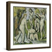 Five Bathers (Cinq Baigneuses), 1885-87-Paul Cézanne-Framed Giclee Print