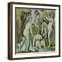 Five Bathers (Cinq Baigneuses), 1885-87-Paul Cézanne-Framed Giclee Print