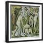 Five Bathers (Cinq Baigneuses), 1885-87-Paul Cézanne-Framed Giclee Print