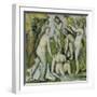 Five Bathers (Cinq Baigneuses), 1885-87-Paul Cézanne-Framed Giclee Print