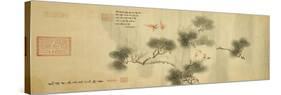 Five Bats Amidst a Pine Branch, Jiachen Year of Guangxu Era-Cixi-Stretched Canvas