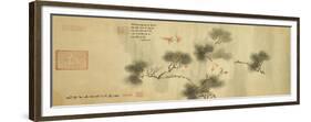 Five Bats Amidst a Pine Branch, Jiachen Year of Guangxu Era-Cixi-Framed Giclee Print