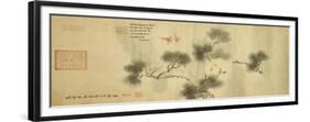 Five Bats Amidst a Pine Branch, Jiachen Year of Guangxu Era-Cixi-Framed Giclee Print