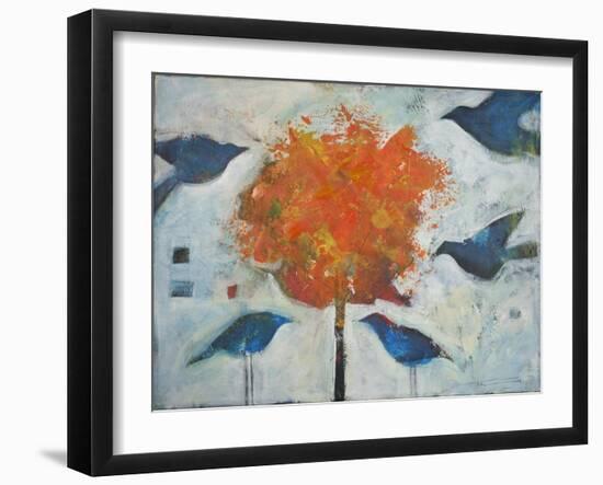 Five Birds and Maple-Tim Nyberg-Framed Giclee Print